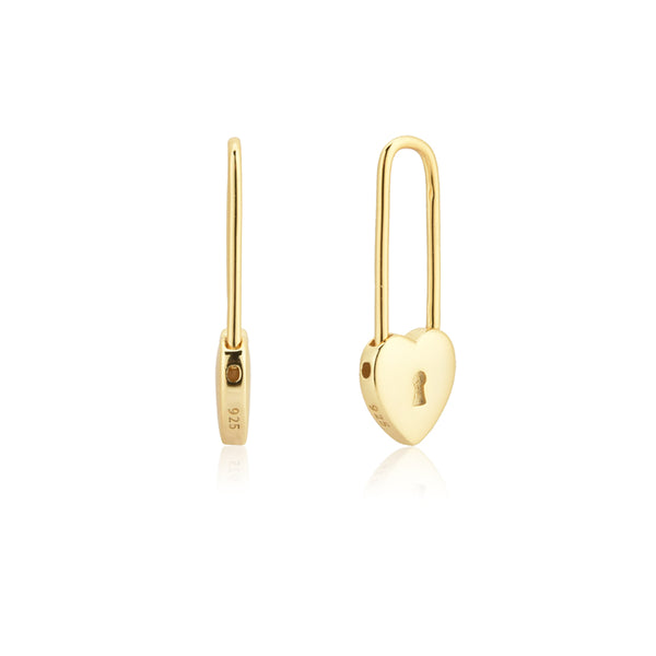 Heart padlock earrings