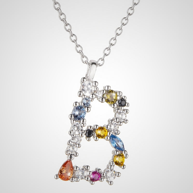 Rainbow initial necklace