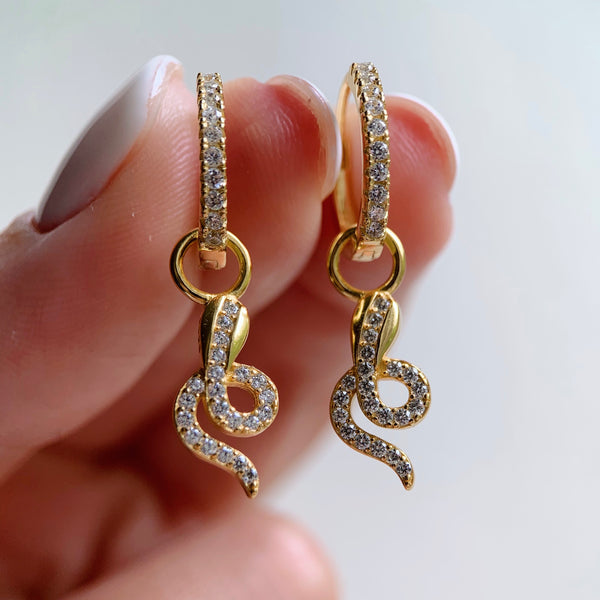 Snake pavé hoops