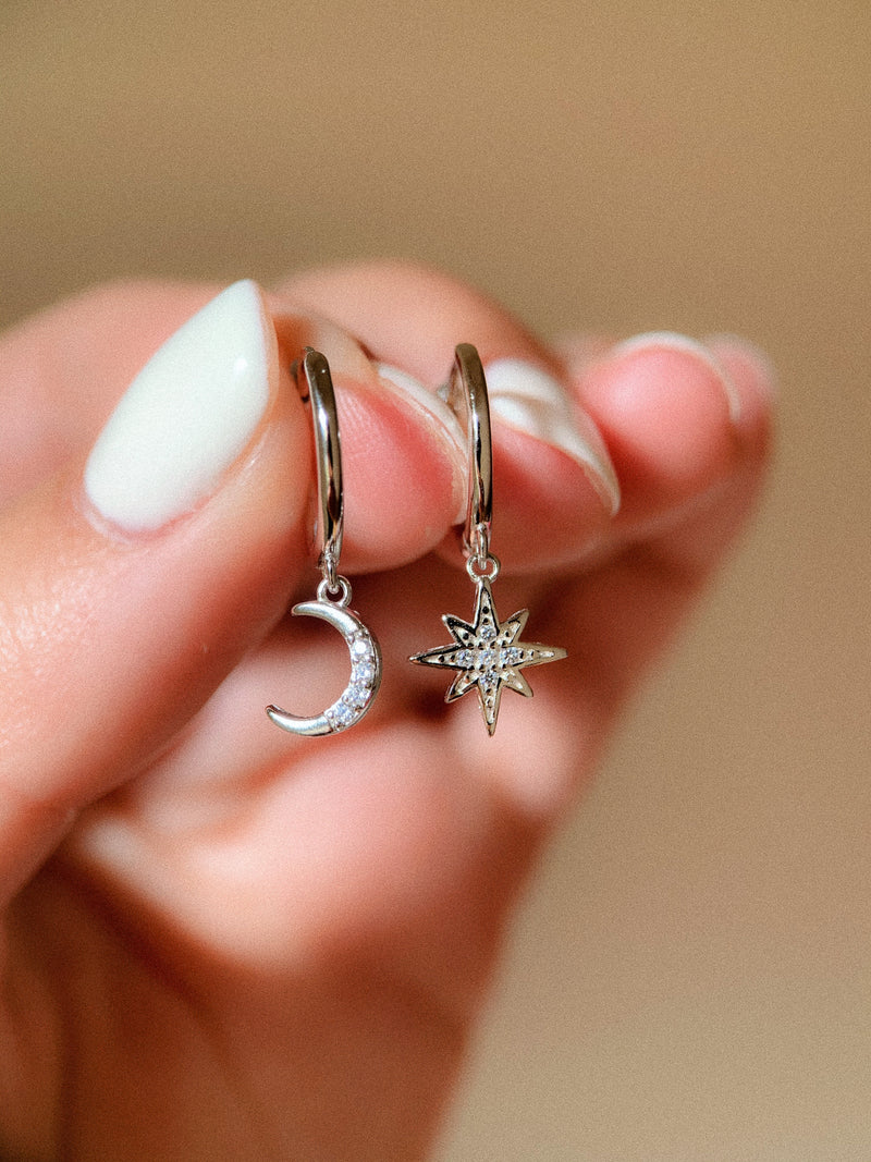 Star and moon hoops