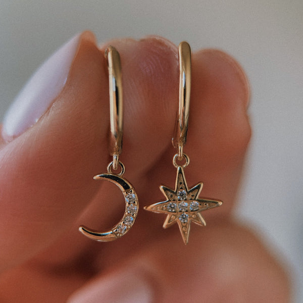 Star and moon hoops