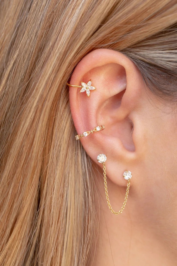 Flower ear cuff