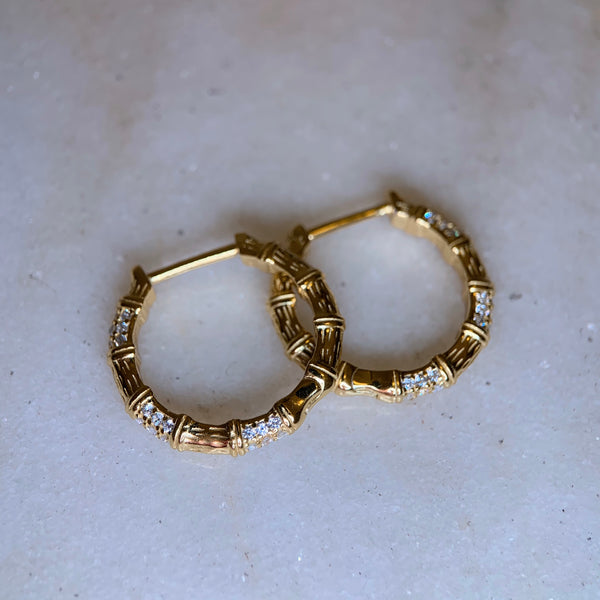 Pavé bamboo hoops