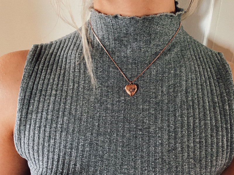 Heart locket necklace